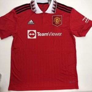 Manchester United  Adidas Mens jersey Shirt Red Soccer-International  Club Sz XL